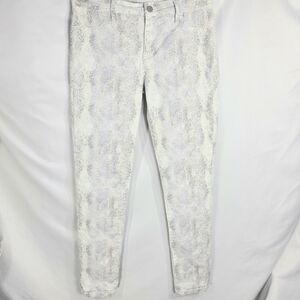 Calvin Klein Jeans White & Grey Snake Print Cotton Jeggings Size 10